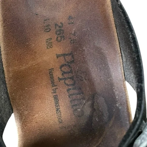 BIRKENSTOCK Papillio Dorothy Graceful Cork Wedge Leather Buckle Sandal Black 10 - Picture 14 of 15